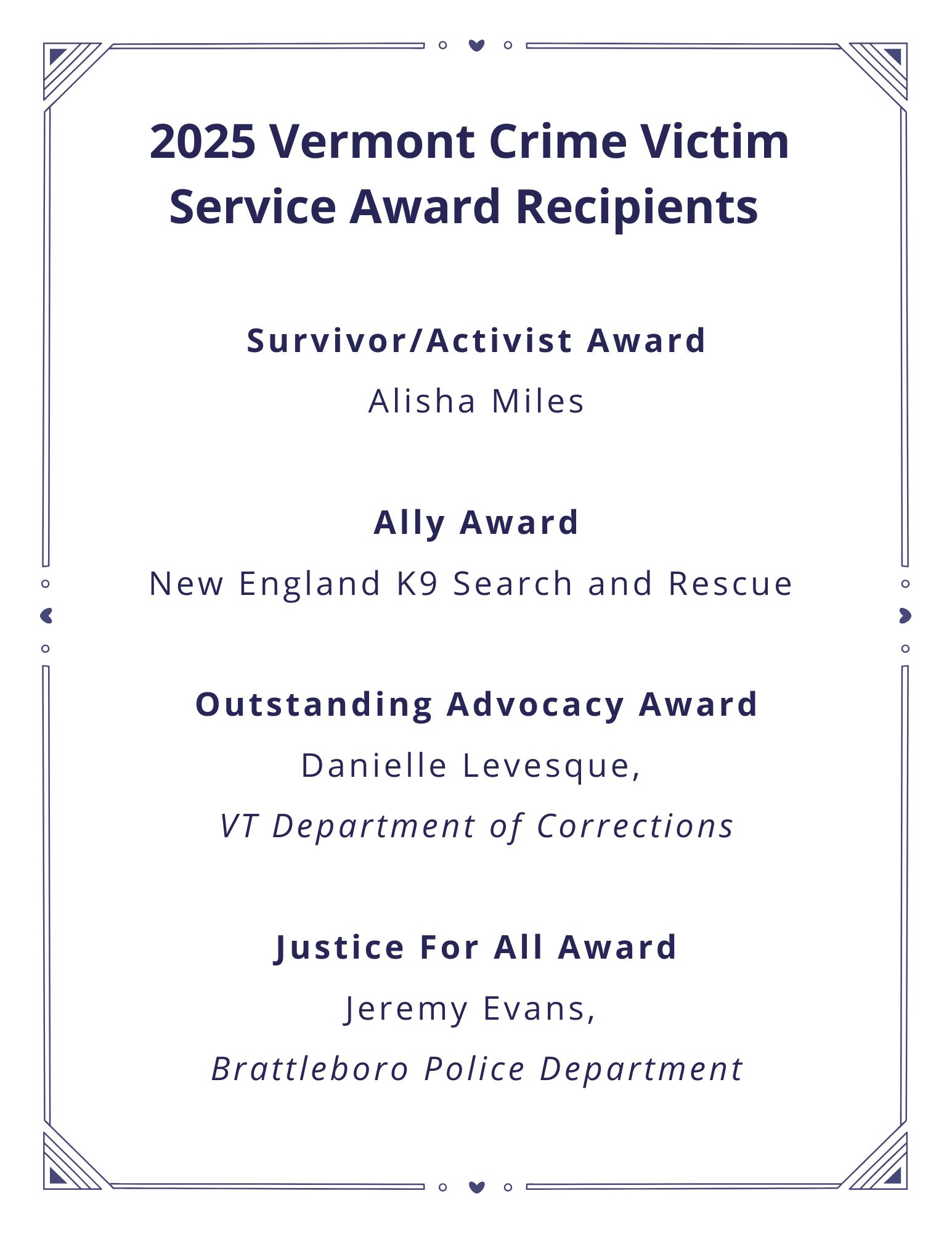 2025 Award Recipients 