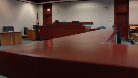 Image of empty courtroom.