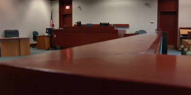 Image of empty courtroom. 